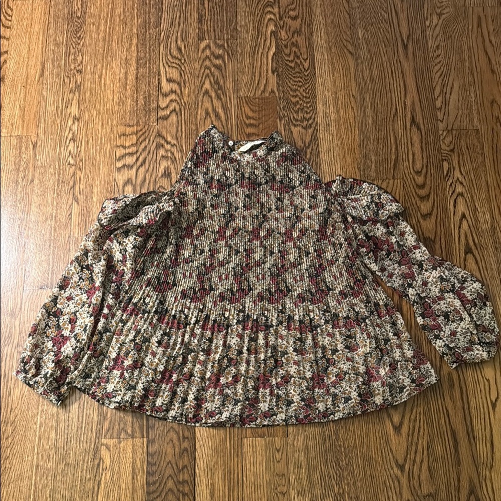 *Last Chance Price* Zara Basic Flowy Floral Cold Shoulder Blouse Top Size Small